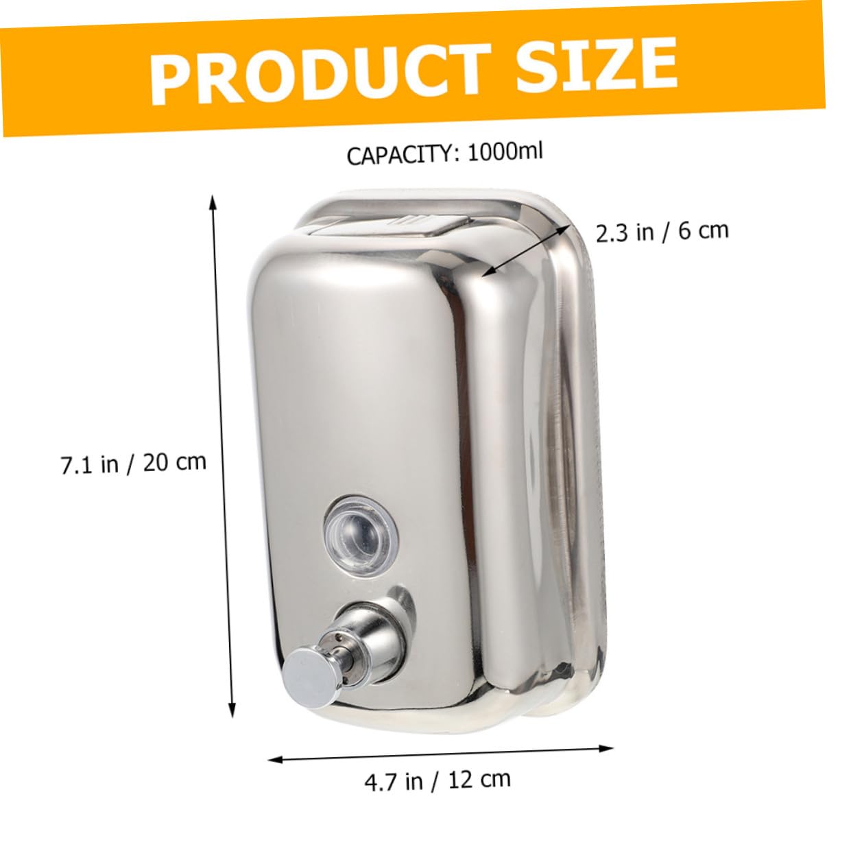 Dispensador de Jabón de Baño de Acero Inoxidable Capacidad de 1000 Ml, Diseño Moderno y Ligero, Adecuado para Hospitales y Hoteles