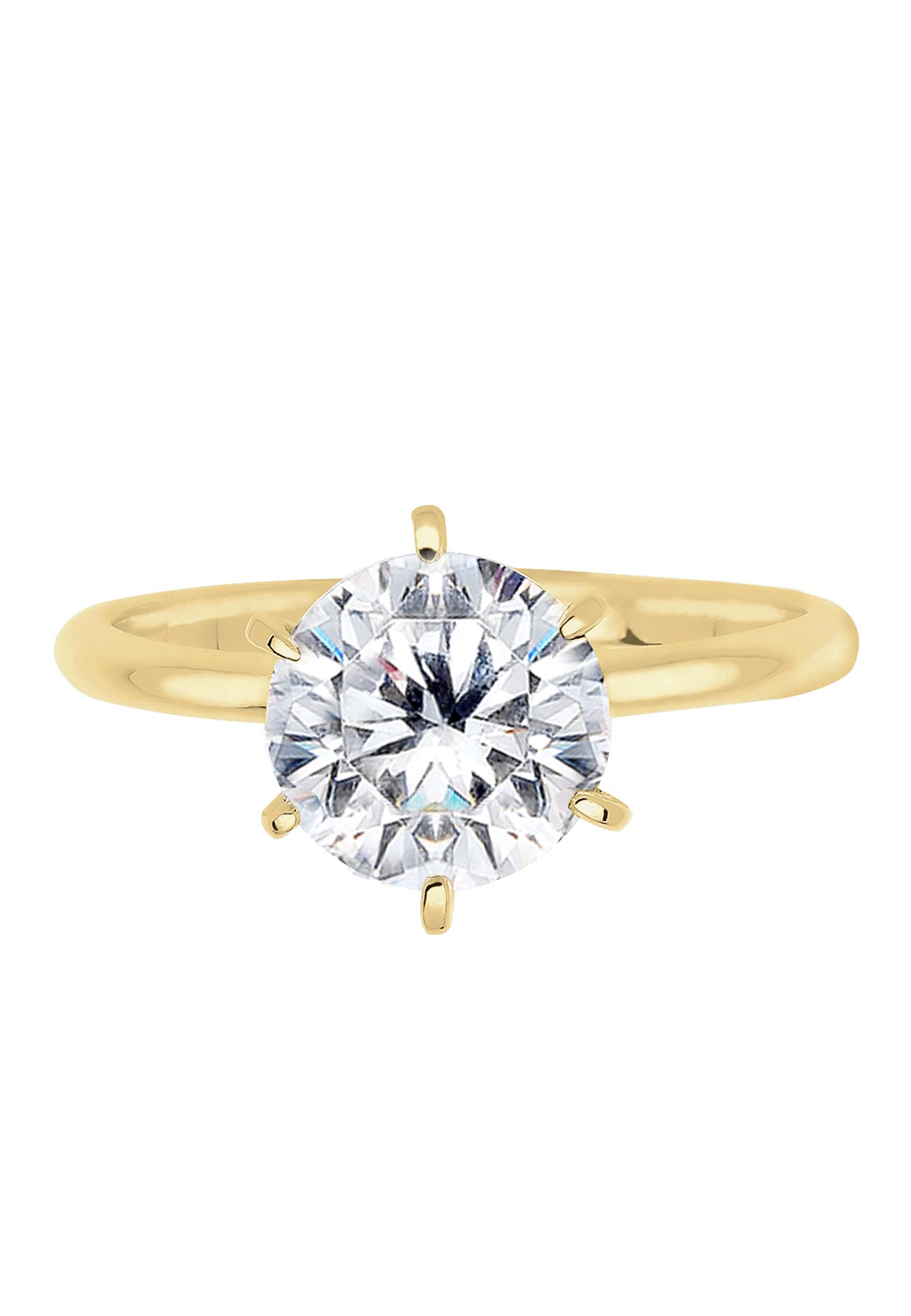 Elli PREMIUM - Bague solitaire de fiançailles Femme - 9_k_(375) Or jaune Oxyde de Zirconium - Taille 52 - 0606930115_52