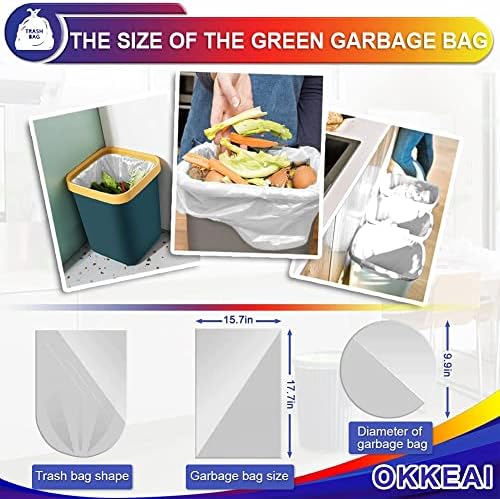 Bin Bags 8 Liter -Small Pedal Bin Bags Mini Garbage Bags Wastebasket Bin Liners for Bathroom Bedroom Office,White