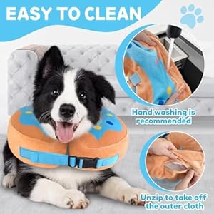 Inflatable dog collar dog donut cone collar soft recovery pet cone for small medium large dogs cats adjustable donut cone for post surgery recovery l   cucciolini doodles