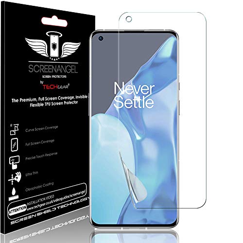 TECHGEAR Screen Protector fits OnePlus 9 Pro [Screen Angel Edition] [Case Friendly] [Bubble Free] [FULL Screen Coverage] HD Clear Flexible TPU Film