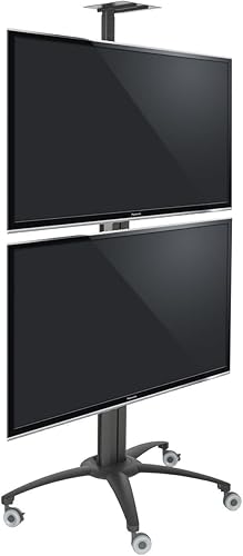 Miniatura 2 de Displays2go LPGP36WB2 - Soporte de TV doble, de una cara, para monitores de pantalla plana de 30 a 60 pulgadas, bandeja para cámara