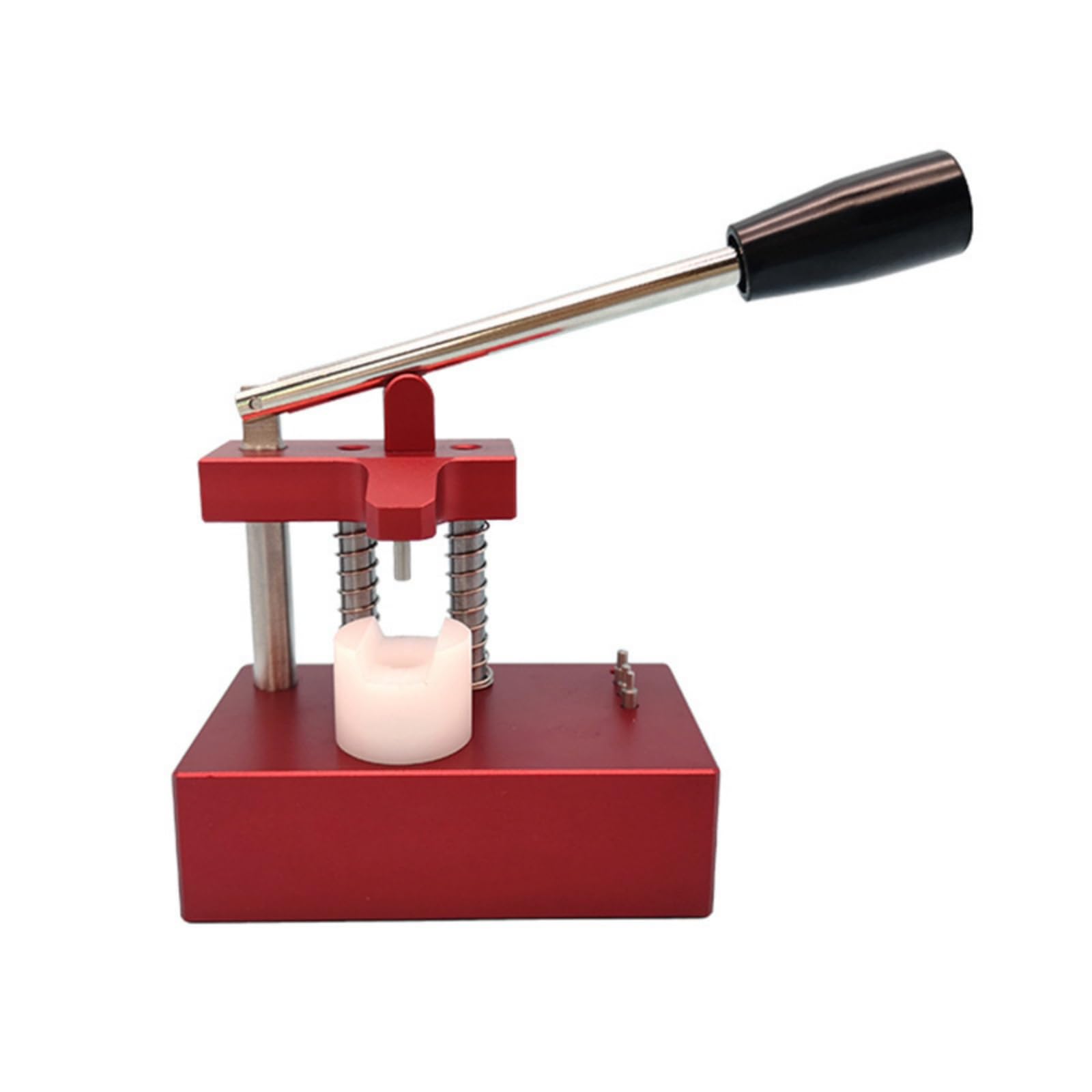 Milageto Dispositivo de Reparación de Relojes Herramienta Manual para Extraer y Colocar Tubos y Pasadores con Base Metálica Estable y Palanca de Acero