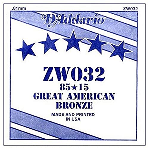 D’Addario ZW032 American Bronze 85/15 corde guitare acoustique 0.81mm - Les Beatles, Paul McCartney, John Lennon, RIngo Starr, George Harrison D'Addario ZW032 American Bronze 85/15 corde guitare acoustique 0.81mm