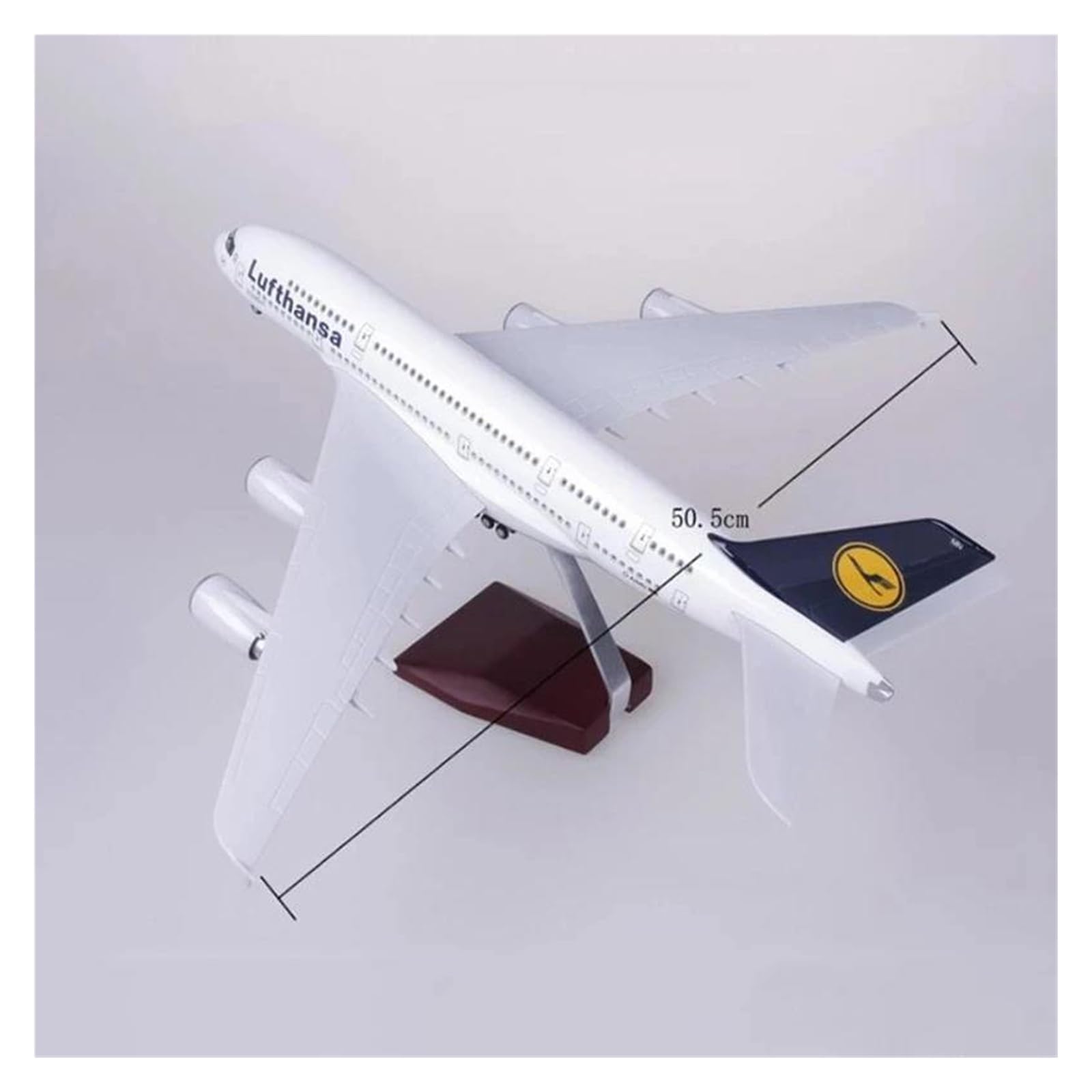 Odlewany metalowy samolot 1:160 Model samolotu do modeli samolotów Lufthansa A380 Odlewane samoloty Duży model samolotu z żywicy Klasyczny model do zbierania i wyświetlania (bez światła)