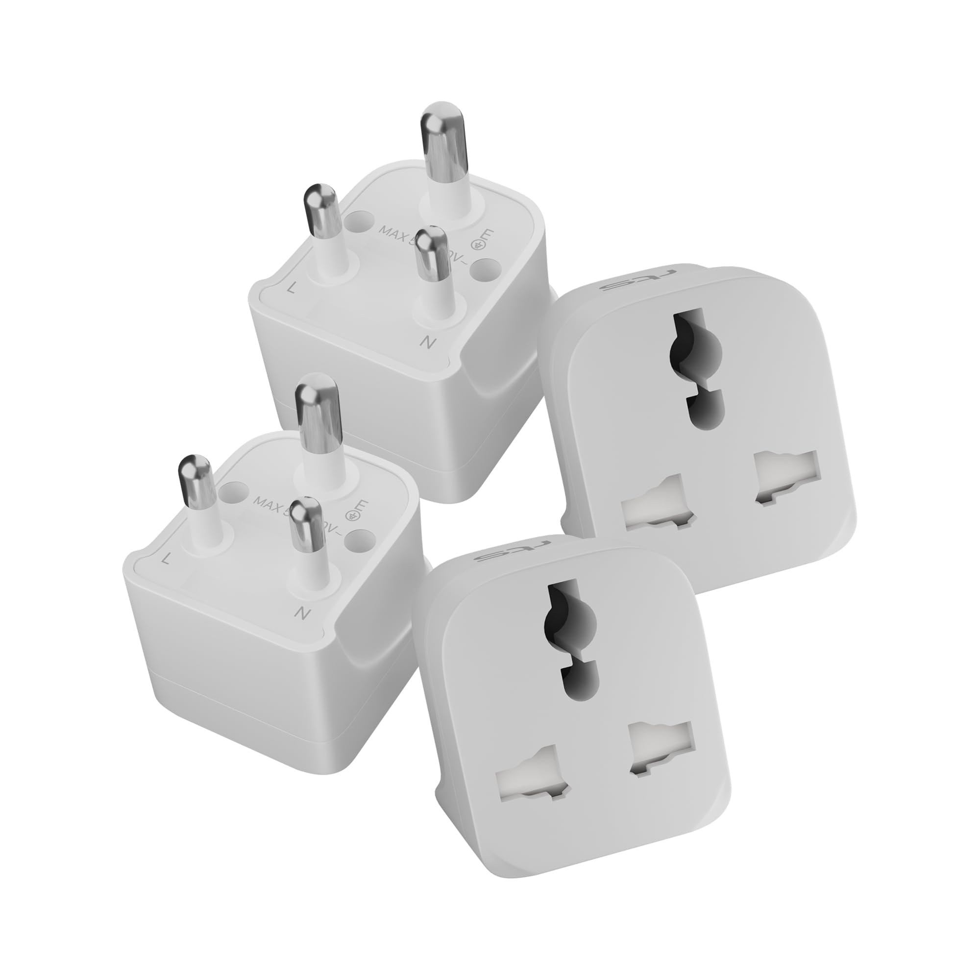rts India to USA UK China Europe Canada Australia & More (4 Pack) Universal Travel Adapter Travel Essentials Plug for Smartphone, Cell Phones, Laptop Camera Chargers USA to India Converter Plug White-image-31