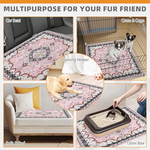 Image of KOOLTAIL Washable Pee Pads for Dogs, 4 Pack Super Absorbent Reusable Puppy Training Pads Waterproof, Nonslip and Leak-Proof Dog Pee Pads, Large Pet Mats Whelping Pads for Floor, Crate, Couch, 24 inchx36 inch