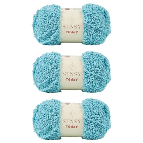 S Sensy Teddy - Micro Polyester Amigurumi Yarn 3 Skeins Mint 109 Yards 4 oz