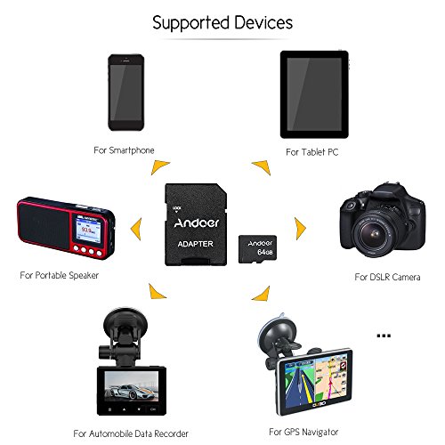 Mainstayae 64 GB Classe 10 Cartão de Memória TF Card + Adaptador de Cartão TF para Câmera Do Carro C