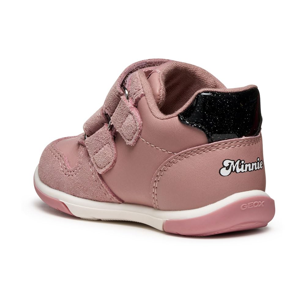 Geox B Zapito Girl, First Walker Shoe Bebé-Niñas, Rosa Antigua Negra, 21 EU