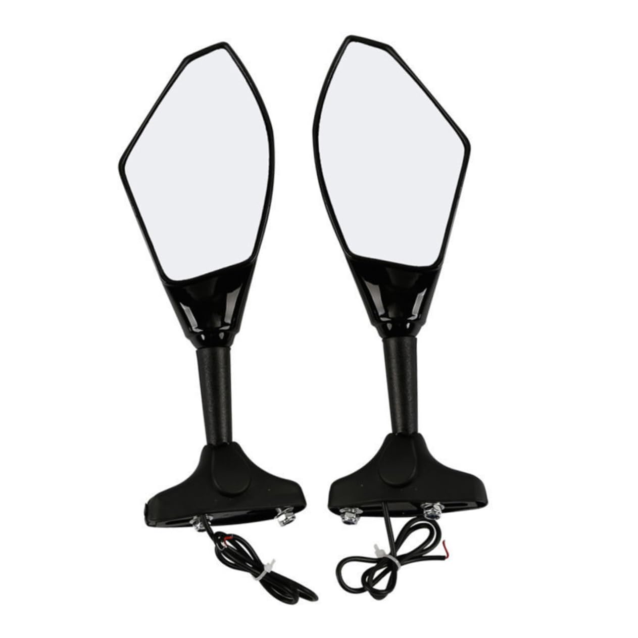 Rétroviseur de Guidon pour Moto, Paire Noire en Aluminium et Plastique