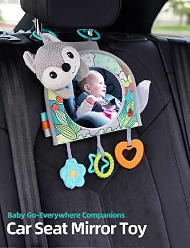 Koty Infant Car Seat Toy - Kick And Play Activity Center With Mirror, Teether And Crinkle Paper, Fun Travel Baby Toy For Rear Car Seat, Easier Drive With Newborns, Babies #TOP1