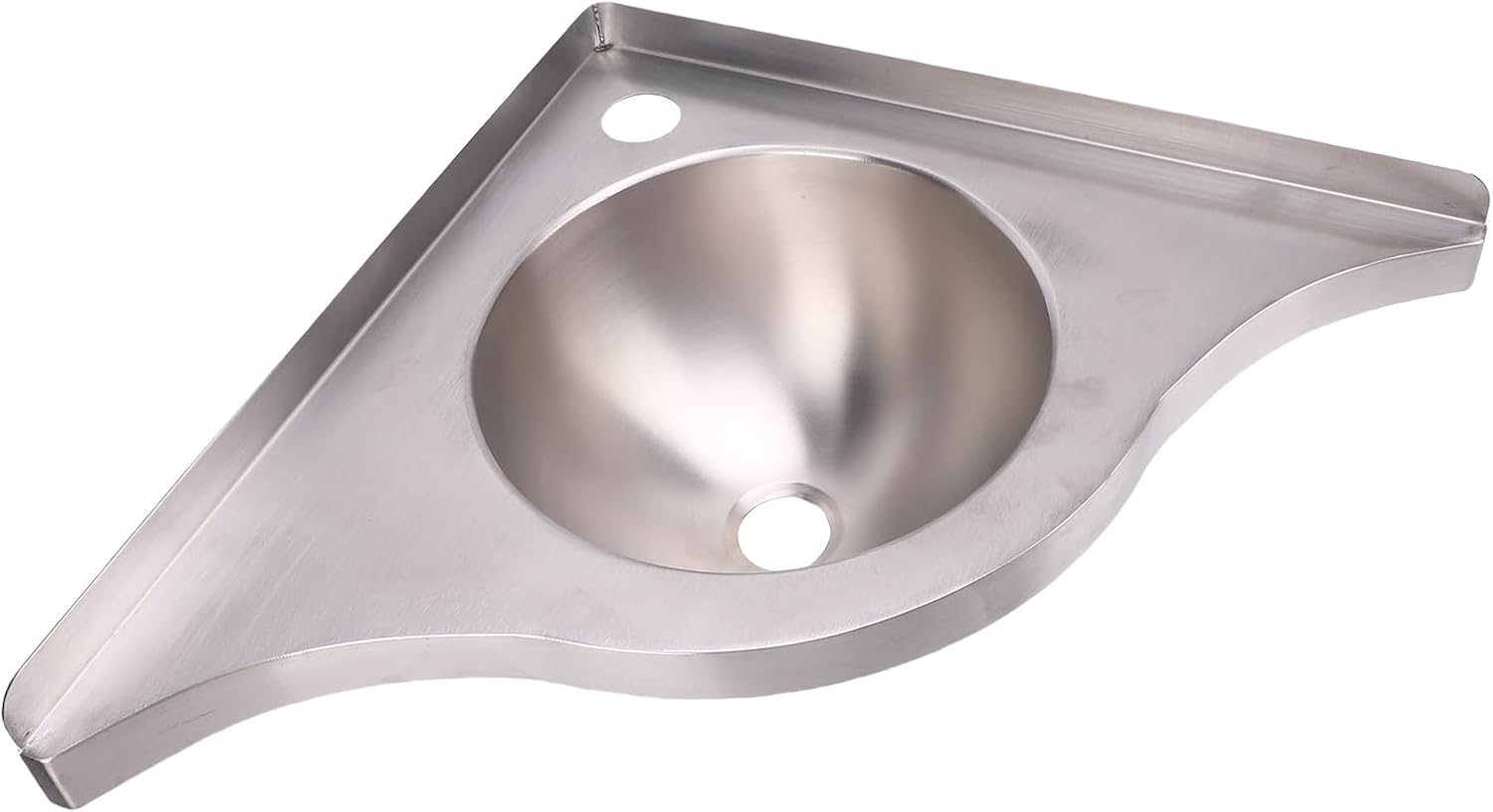 Qqmora RV Corner Sink Stainless Steel Space Saving Corner Basin with 40mm Outlet for Kitchen Bathroom Motorhome Boat Yacht 15.9 X 15.9 X 5.1in 304 Polished Finish