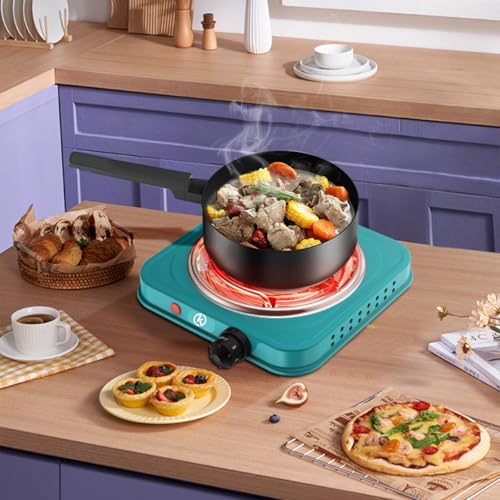 KROWN - Placa Eléctrica Portátil de 1000W, Estufa de Tubo Único en Acero Inoxidable con Control de Temperatura, Ideal para Cocinar en Casa - imagen 4