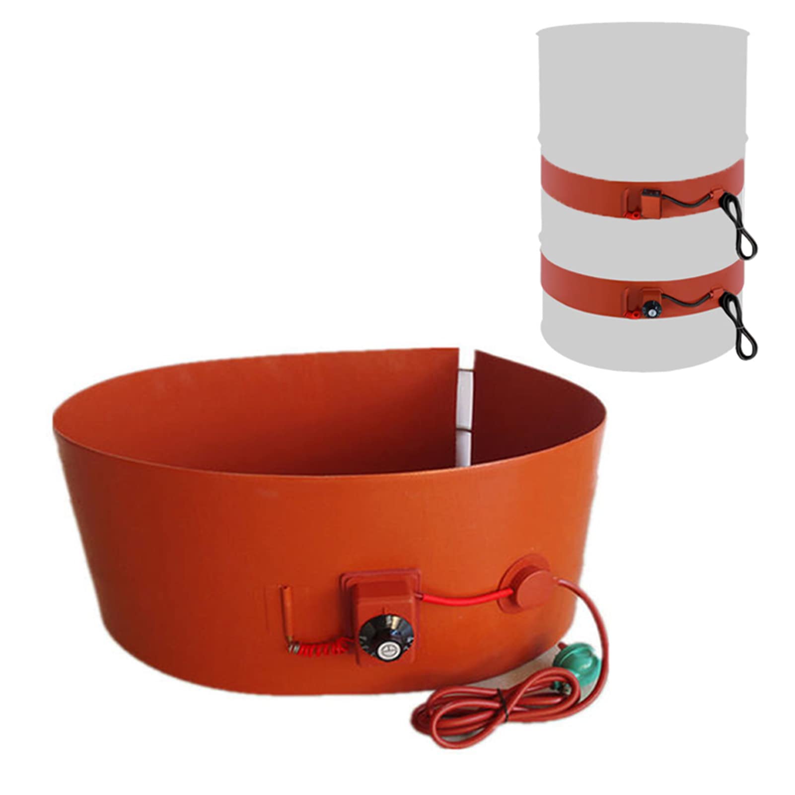 grzałka do beczek z regulacją temperatury, Silikonowa opaska grzewcza do beczek na olej i metal Regulowany termostat Wiele rozmiarów(Knob,200L 1740x250 3000W)