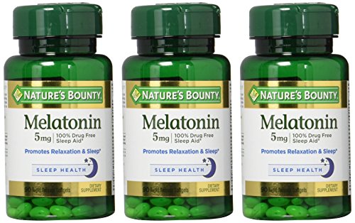 Nature's Bounty Melatonin 100% Drug Free Sleep Aid, Dietary Supplement, Promotes Relaxation And Sleep Health, 5 Mg, 90 Count, Pack Of 3 #TOP4