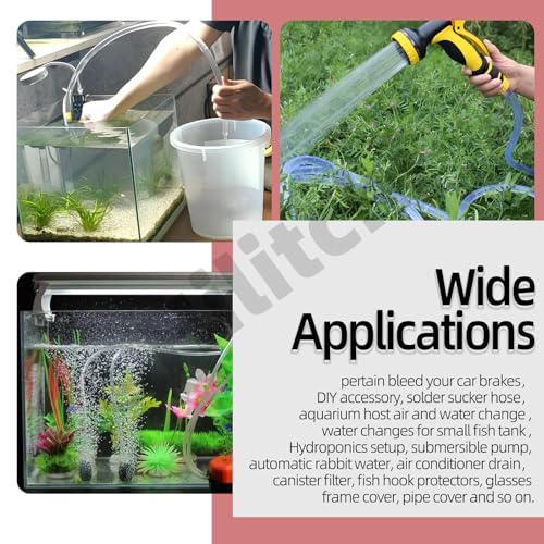 Hilitchi No.2 Clear Tubing Assortment with Hose Barb Fittings Kit Flexible Plastic Tube Hose Set For Home Repair Water Oil Transfer Aquarium