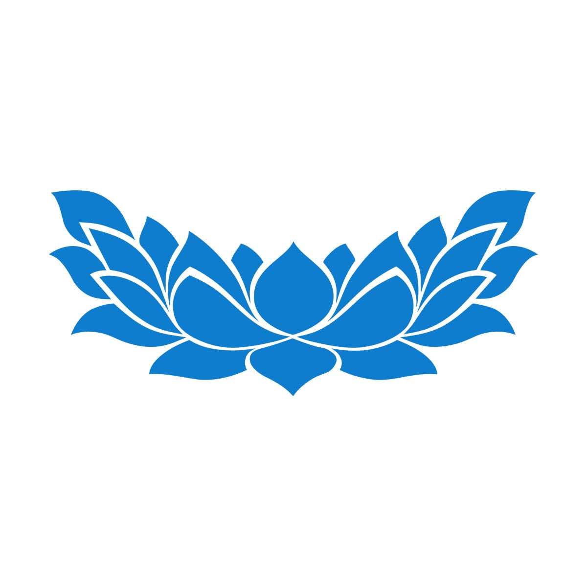 Wall Stickers Lotus Flower Yoga Center Floral 42x91.8cm Equipped with Transfer Film kit Large Blue