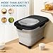 YECERCAN Dog Food Container, Collapsible Pet Food Storage Container 17-20 lb with Rolling Wheels & Airtight Lid, Plastic Storage Bin With Dog Food Scoop and Measuaring Cups