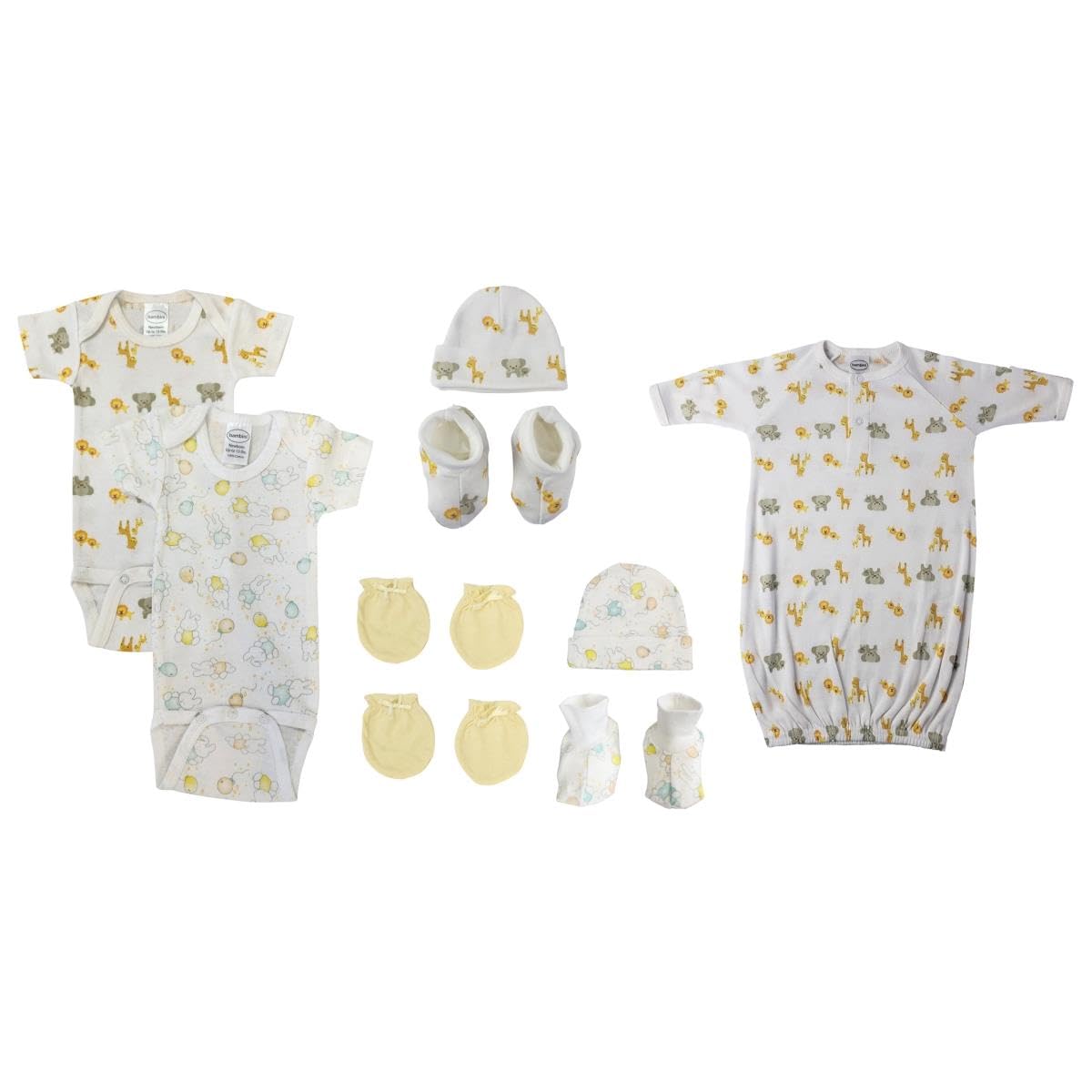Bambini NC-0666 Unisex Newborn Baby 9 Piece Layette Sets, White