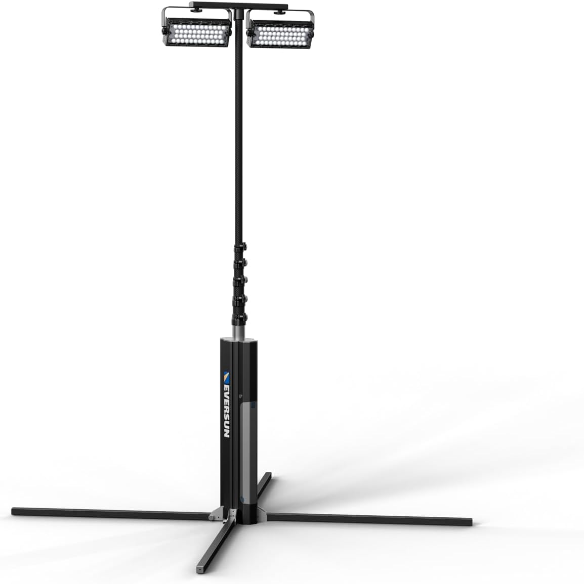 Eversun Apollo S Portable Lighting Tower for Events, Sports, Construction, Emergency Response | Up to 40,000 lumens | Up to 10hr Battery Life | 5-20ft Tall | AC & Battery Powered | Made in USA