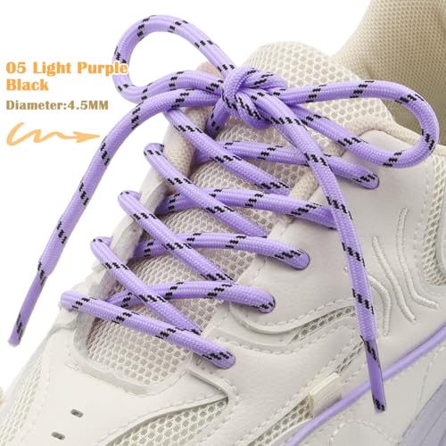 Image of DELELE 2 Pair Thick Round Climbing Shoelaces Hiking Shoe Laces Boot Laces