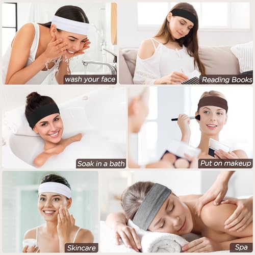 8 Pack Headbands for Women Non Slip - Stylish Sports Hair Bands for Women's Hair - Soft Cotton Cloth Stretchy Headbands for Women for Yoga, Outdoor Exercise Running - Image 4