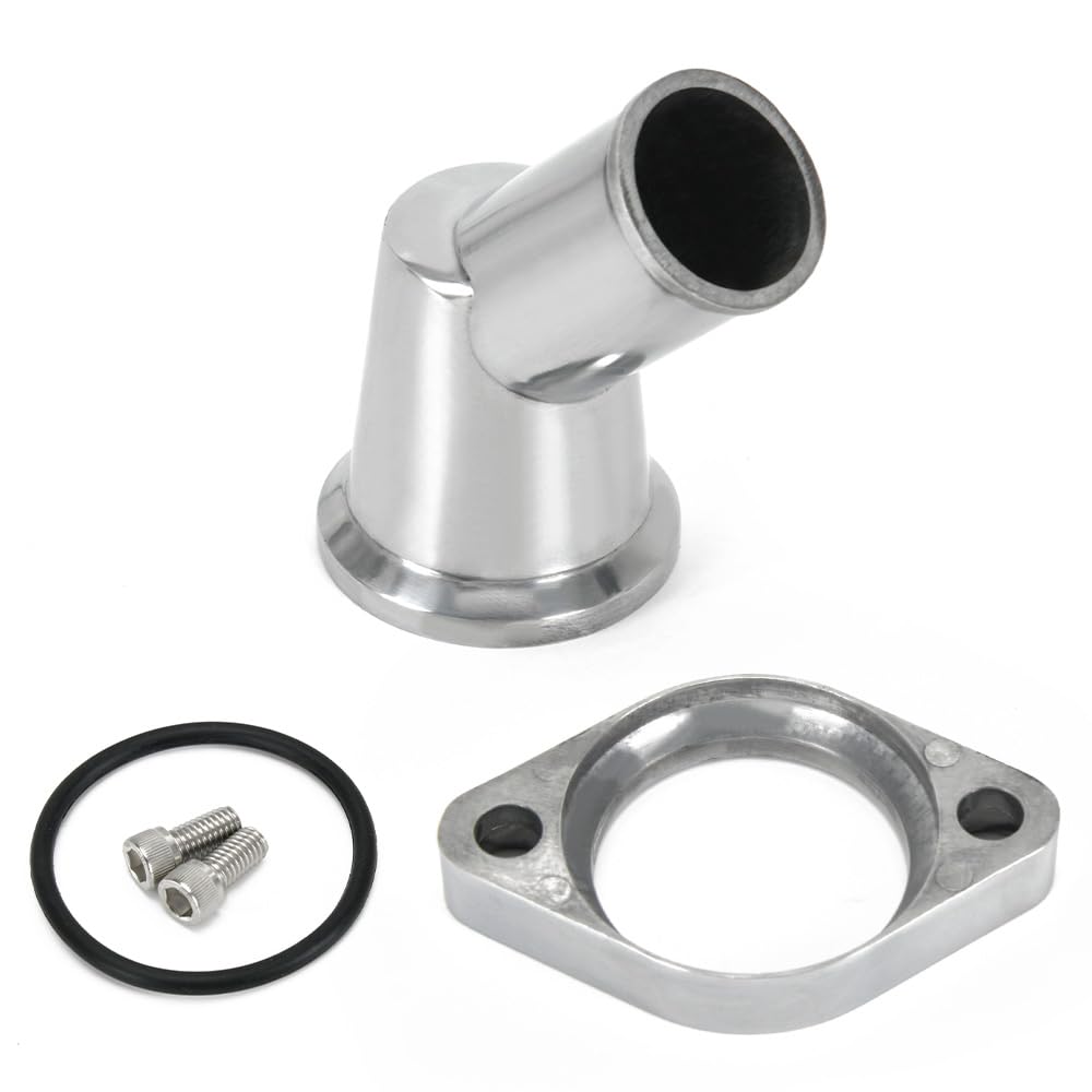 PTNHZ 45° Swivel Water Neck Thermostat Housing Polished Aluminum