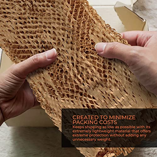 Premium Honeycomb Packing Paper 15"X150 Ft By Packagezoom- Perforated Kraft Honeycomb Wrap Roll For Fragile Items- 80Gsm Protective Honeycomb Cushioning Wrap Roll For Packing, Shipping & Moving #TOP4