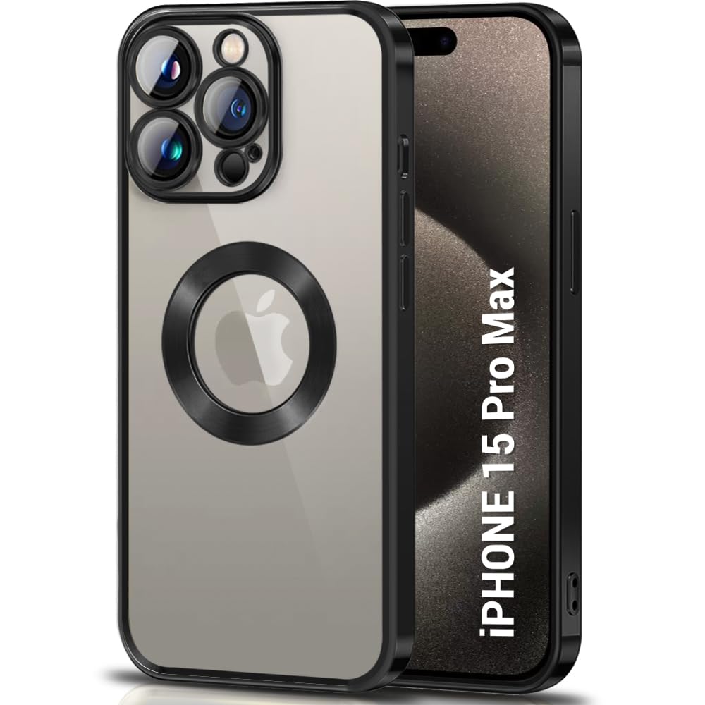 TheGiftKart TPU Luxurious Chrome-Plated Back Cover Case For Iphone 15 Pro Max|Camera&Screen Protection|Shockproof Design|Stylish Transparent Back Cover Case For Iphone 15 Pro Max(Black Bumper) (B0CGV4K5R6) Amazon Price History, Amazon Price Tracker