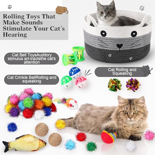 Jouets interactifs pour chat à la maison : balles froissées et clochette pour jouer - 11