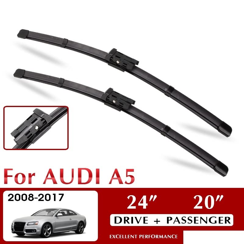 Wycieraczki wycieraczki samochodowe do Audi A5 2008-2017 przednia szyba przednia szyba do mycia szyb 24 "+ 20" LHD RHD akcesoria samochodowe (Size : LHD 2420 2008-2017)
