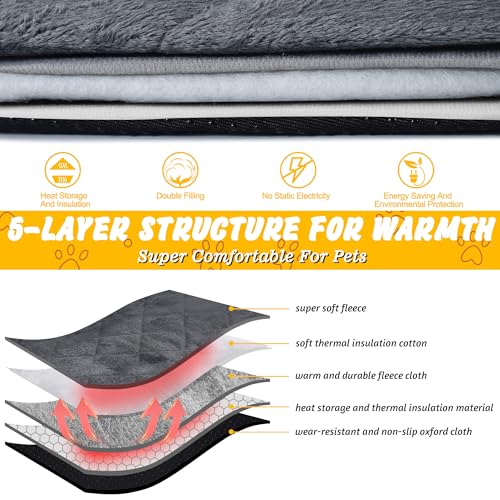 BASVII Selbstheizende Katzendecke - Wärmedecke für Hunde und Katzen, Anti-Slip und Langlebige, Weich und Bequem - Haustierdecke für Andere (M-48X70CM) Cooling
