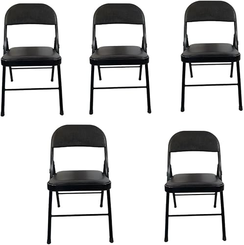 SMTE - Foldable Outdoor Chairs -5 Pack -Black with keychain