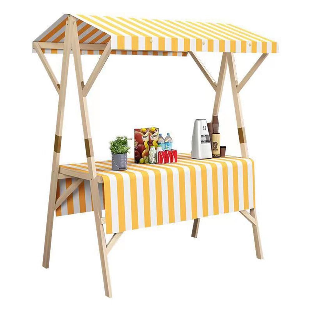 Faltbarer Verkaufswagen mit Rädern, faltbarer Marktstand, tragbarer Lebensmittel-Präsentationswagen mit Baldachin für Veranstaltungen im Freien, kompaktes 120 cm Design