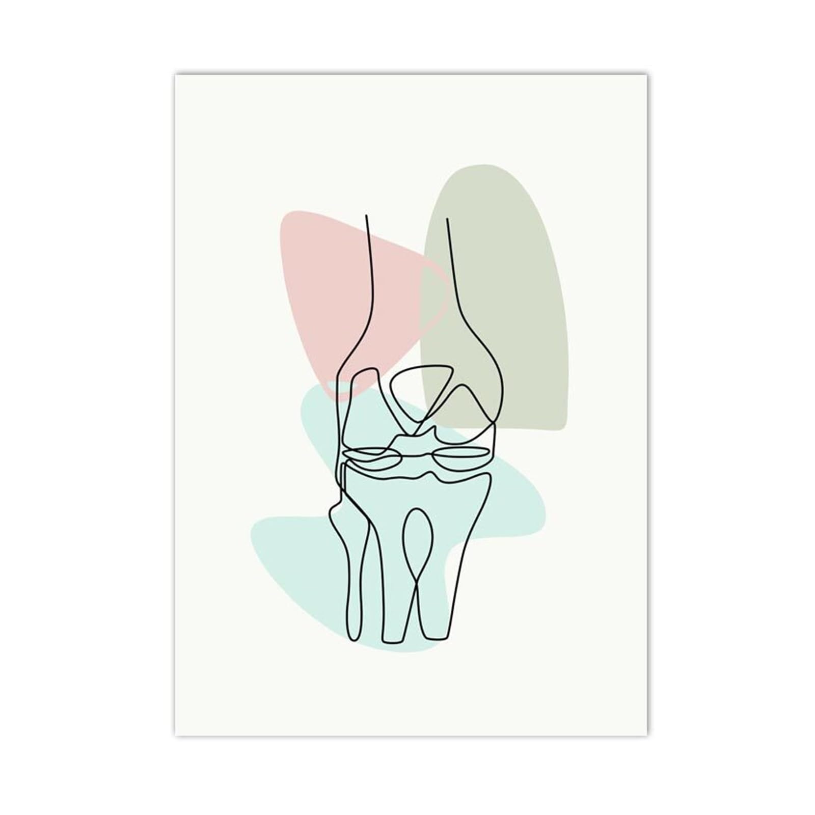 1pc Anatomia Człowieka Szkielet Ścienny Plakat Artystyczny Mostek Kręgosłup Odcisk Stopy Kości Płuca Mózg Płótno Malarstwo Medyczne Dekoracje Biurowe(J021,50x70cm No Frame)