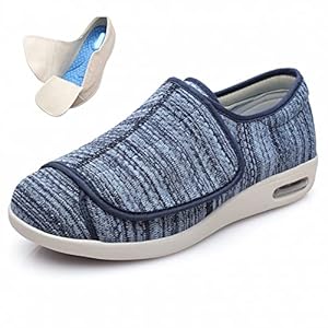 JFISQ Dames Diabetes Schoenen Mesh Sneaker Met Velcro Voor Senior Diabetics Slippers Extra Brede Gezondheidsschoenen Preventieve Schoenen,05,43 EU