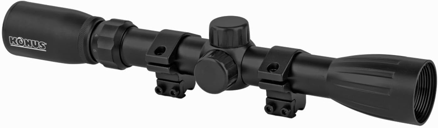 Konus KonusFire 4x32mm & 3-9x32mm Hunting Rifle Scopes with .22 Dovetail Ring Mounts | Second Focal Plane, 30/30 Reticle, Coated Optics | Waterproof Fogproof Shooting Riflescope