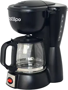 Bastilipo - Cafetera de goteo de 6 tazas, 600W, negro/acero, MOKKA GOTEO 6