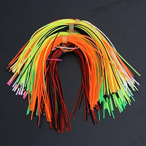 Fishing Lures - 20 Bundles Silicone Skirts For Spinnerbait Buzzbait Rubber Jig Lures Squid Skirts Fly Tying Material Red Orange Green Pink Bule - (Color: Pink 20 Bundles) #TOP4