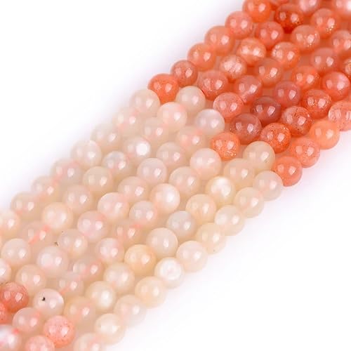 Miniatura 7 de JOE FOREMAN Cuentas de piedra lunar para hacer joyas, piedras preciosas naturales semipreciosas de 0.315 in, redondas, 15 pulgadas