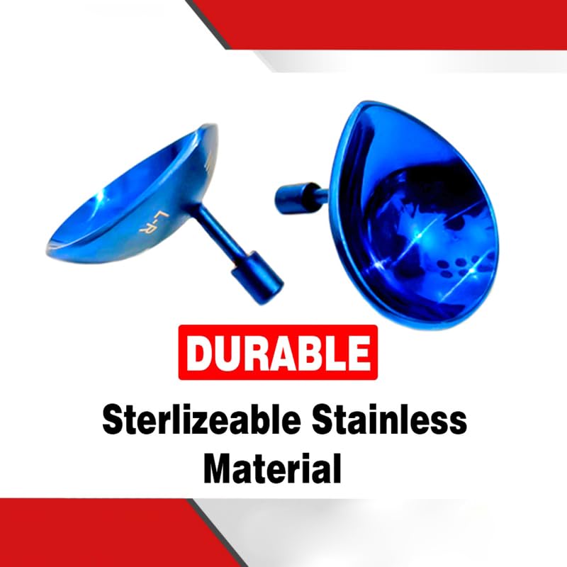 Corneal Eye Shield Protector, Stainless Steel, 24mm x 27mm Large, Blue, Set of 2, Model II