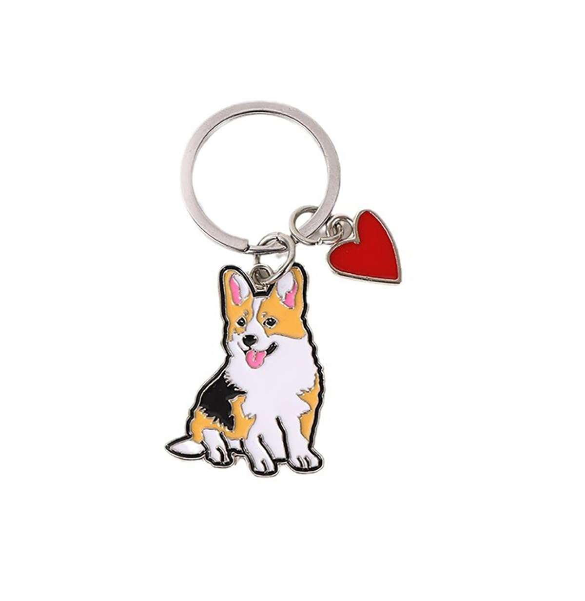 Bt Bear Unisex Corgi Love Keychain,Dog Id Tag Cute Metal Dog Keychain Keyring Keyfob Bag Charm (Corgi Love)
