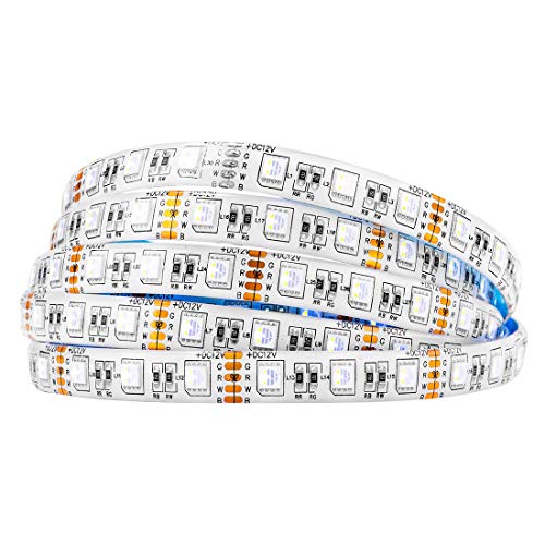 BTF-LIGHTING 5050 RGBW SMD 4 en 1 RGB + blanc froid 60LEDs / m 5m 300LEDs (300 LED RGB + 300 LED blanches froides) flexible IP65 étanche Bande LED DC12V