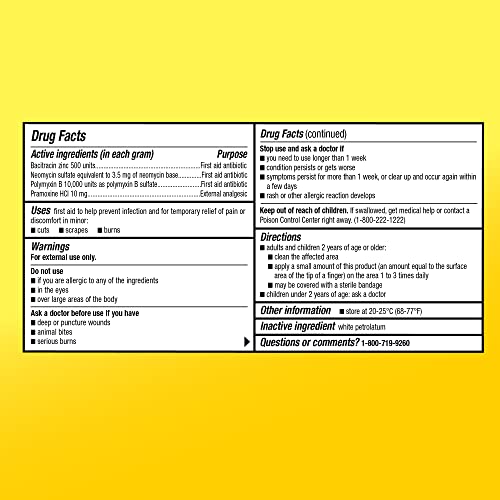 Amazon Basic Care Maximum Strength First Aid Triple Antibiotic Ointment, Pain Relief For Minor Cuts, Scrapes and Burns, 3 Ounces - image 4