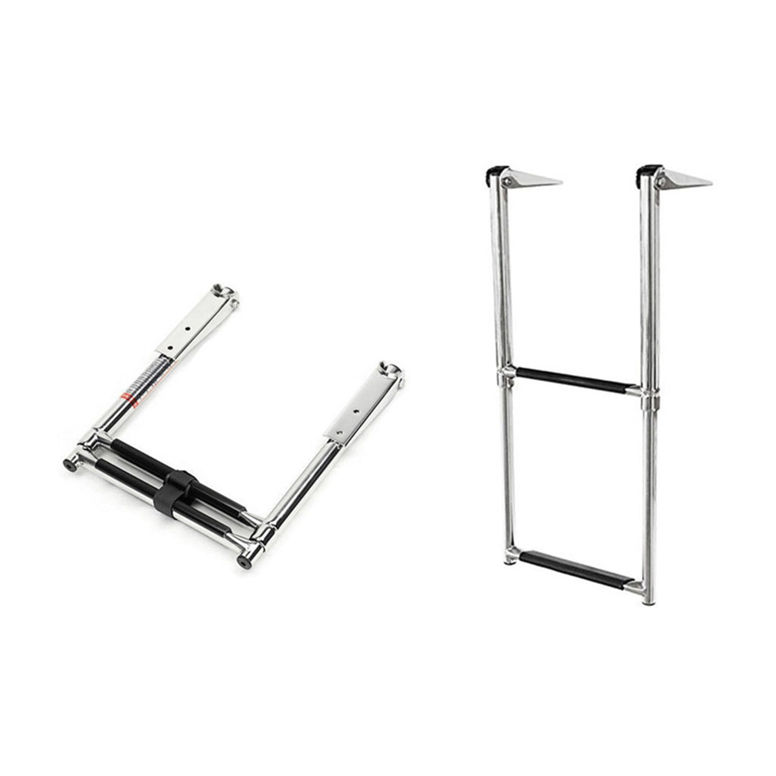 Folding Boat Ladder,2 Step Telescoping for Marine Swimming Pool Stainless Steel Dock for Yacht(2 Step Ladder)