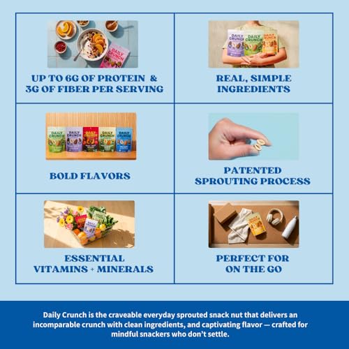 Image of Daily Crunch Sprouted Almonds and Dehydrated nuts for a Unique Crunch, Keto Friendly, Non-GMO Zero Seed Oils, Gluten Free 4oz (2 Pack, Original)