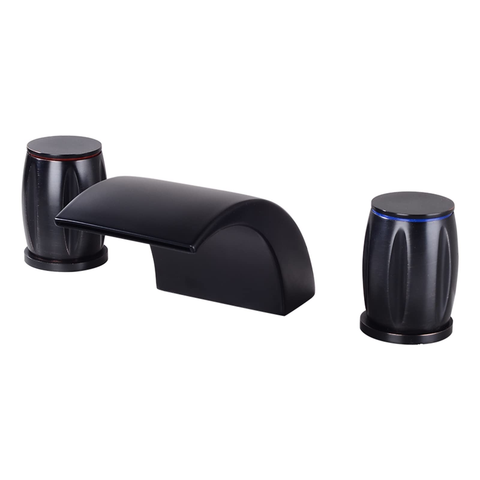 Robinet de lavabo cascade résistant en acier inoxydable or 3 trous pour rénovation de vasque