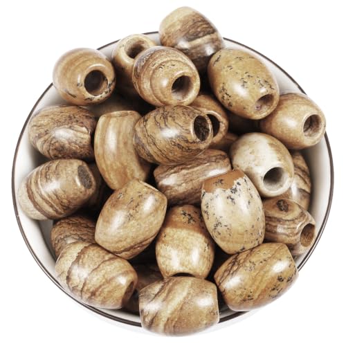 Nupuyai 10PCS 16x12mm Barrel Picture Jasper Large Hole Stone Beads