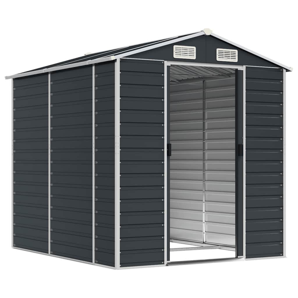 Antracyt domek ogrodowy 191x215x198 cm stal ocynkowana